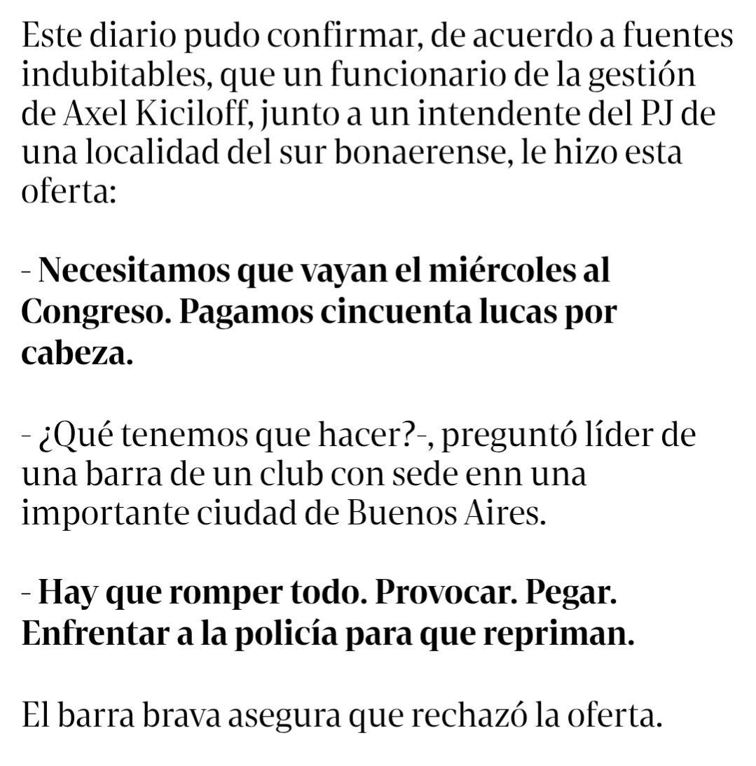 Hoy Clarín publicó estas piezas de la chantada y la descomposición de la profesión periodística. La reproduzco porque forma parte de la maniobra del gobierno de Milei para culpar a otros por la salvaje represión que ellos ordenaron, esta vez más feroz, pero que ya se venía