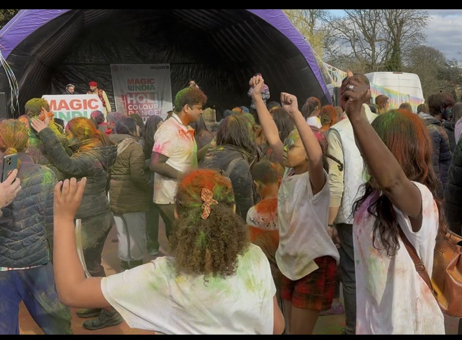 Holi- day : Festival of colours at Highgate, London. A celebration of human Spirit at the advent of Spring , harmonising all communities and spreading love beyond all colours with an open hearted loving joy !