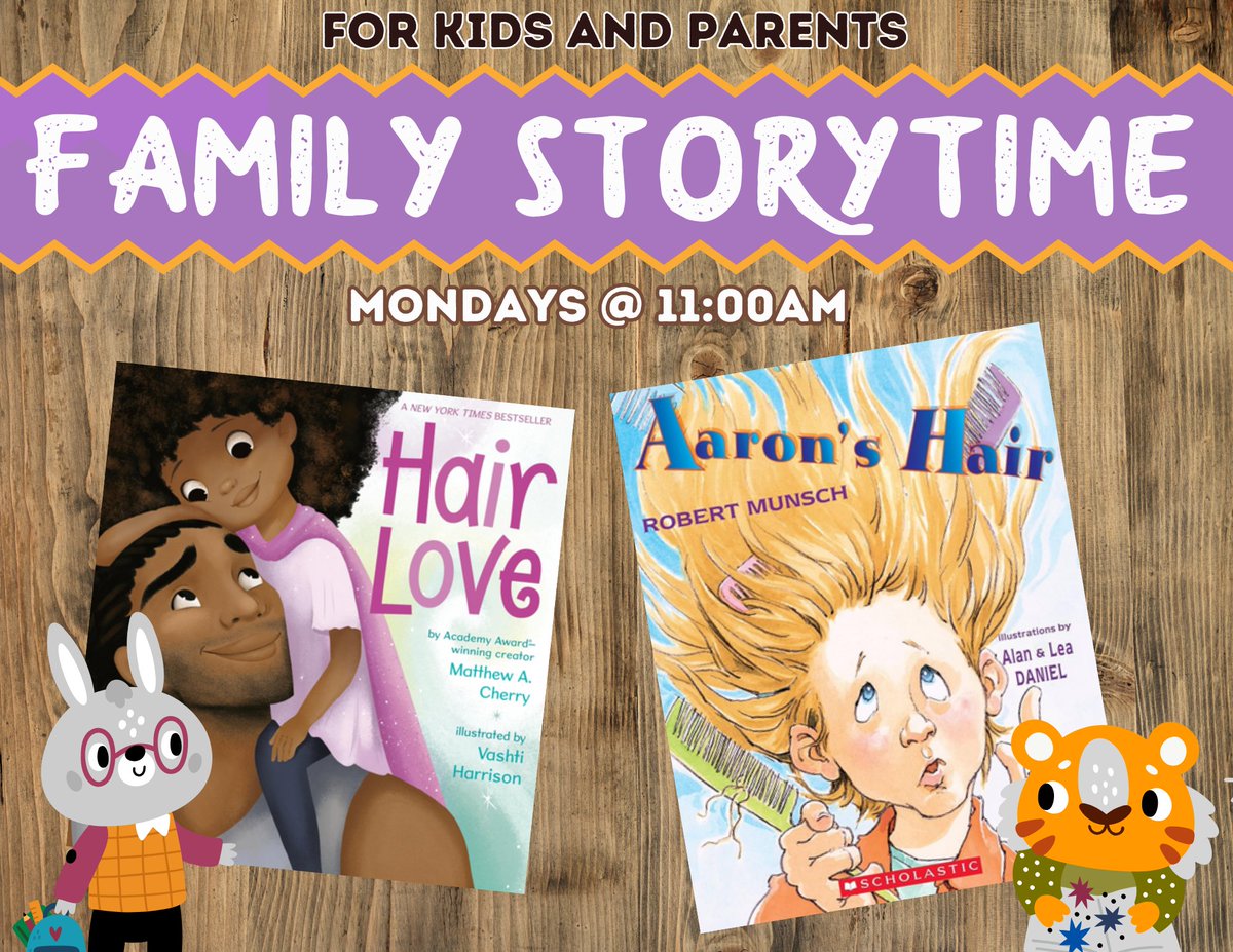 Norris_Library's tweet image. Story Time is this Monday at 11! Join Kelsie and read picture books about hair as well as design your own using markers and our coloring sheet.