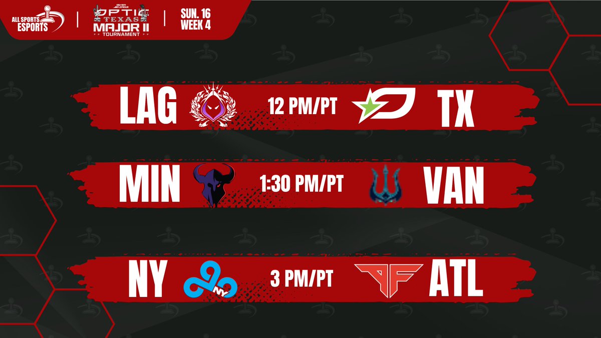 allsportsesport's tweet photo. 🎯 CDL MAJOR II – FINAL DAY OF QUALIFIERS! 🎯
It’s Sunday and the last day of qualifiers before we head into the OpTic Texas Major II Tournament!
🗓️ Today’s Predictions:
🔹 LAG 3:1 TX😈
🔹 MIN 3:1 VAN🔐
🔹 NY 2:3 ATL👀
#CDL2025 #MajorII #FinalQualifiers #EsportsAllSports https://t.co/fnnGZwSD1q