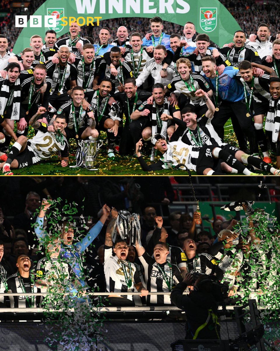 🏆 Wembley is black and white tonight! 

#NUFC #CarabaoCupFinal