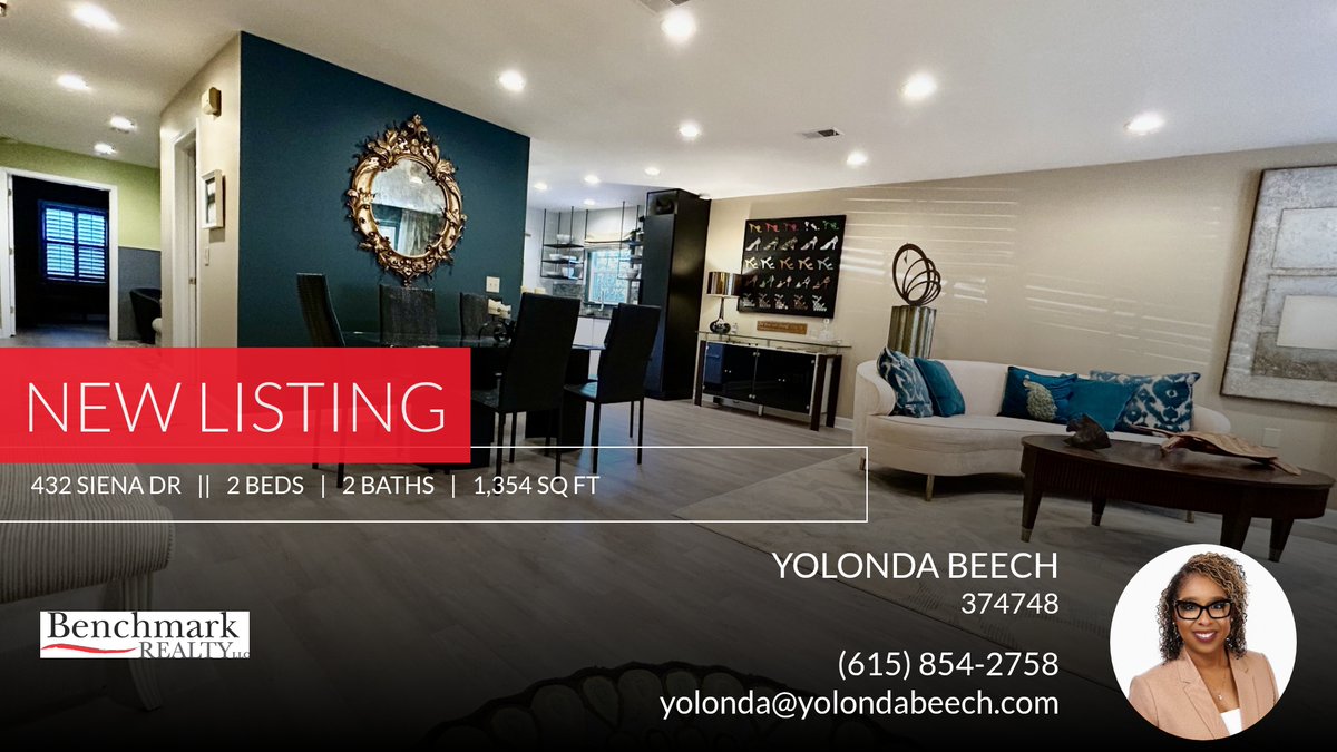 YOLONDA_BEECH's tweet photo. 📍 New Listing 📍 Take a look at this fantastic new property that just hit the market located at 432 Siena Dr in Nashville. Reach out here or at (615) 854-2758 for more information!

Listed by Julie Groover

Yolonda Beech, REALT... https://t.co/to1s9UlZwy https://t.co/VD34AdPmN2