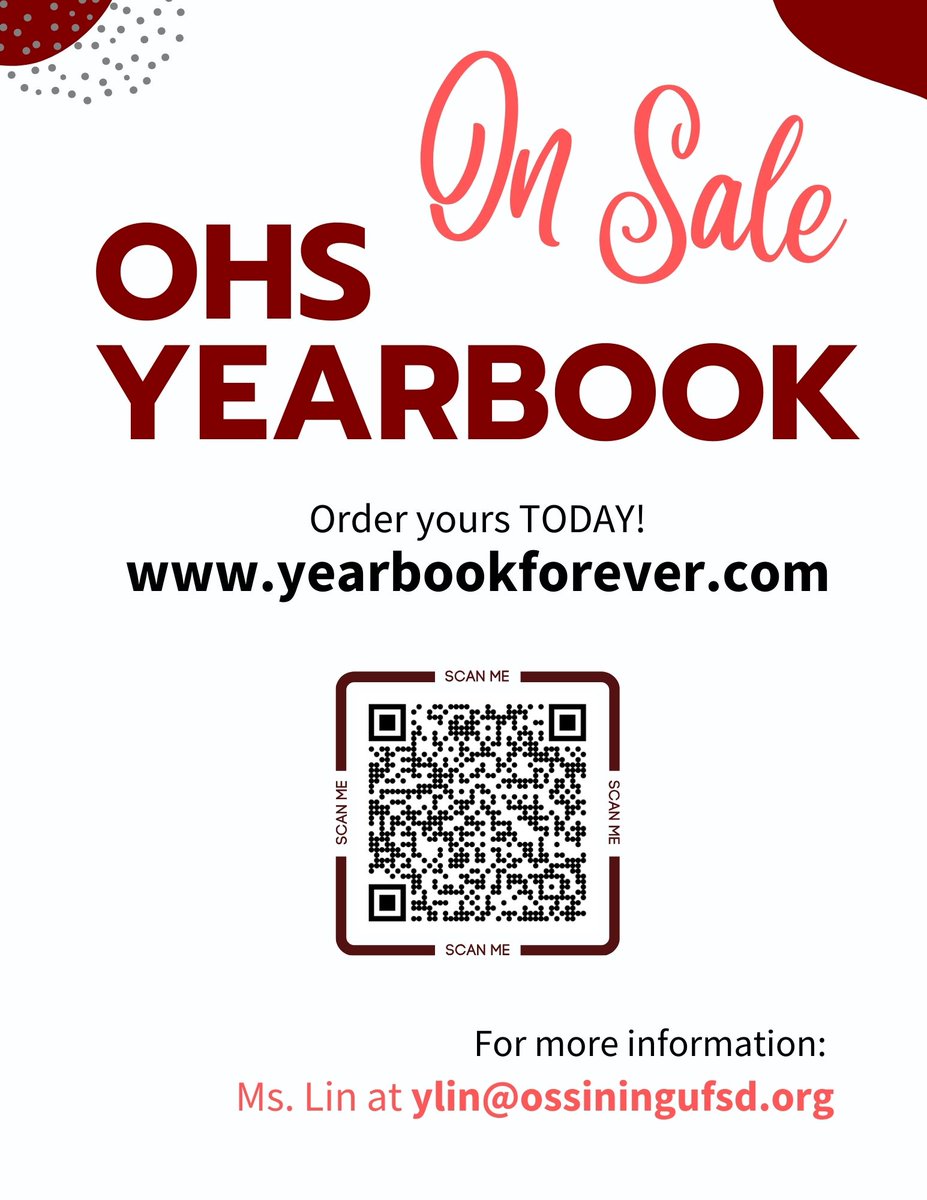 OHS News & Noticias (@ohsnewsinfo) on Twitter photo OHS Yearbook Sale! Final Chance for Parent Ads.
For more information, please email Ms. Lin at ylin@ossiningufsd.org.
<a href="/OHSPride/">OHS</a> <a href="/OssiningSchools/">Ossining UFSD</a> <a href="/OUFSD_Arts/">Kate Mathews</a> <a href="/OABCBoosters/">Ossining Boosters</a> <a href="/OHSPrin_Langley/">LaToya Langley</a>
<a href="/OssiningTV/">Ossining Media</a> <a href="/OHSPHOTO/">Mrwhitehead</a> <a href="/OSSATHLETICS/">OHS Pride Athletics</a> OHS Yearbook Sale! Final Chance for Parent Ads.
For more information, please email Ms. Lin at ylin@ossiningufsd.org.
<a href="/OHSPride/">OHS</a> <a href="/OssiningSchools/">Ossining UFSD</a> <a href="/OUFSD_Arts/">Kate Mathews</a> <a href="/OABCBoosters/">Ossining Boosters</a> <a href="/OHSPrin_Langley/">LaToya Langley</a>
<a href="/OssiningTV/">Ossining Media</a> <a href="/OHSPHOTO/">Mrwhitehead</a> <a href="/OSSATHLETICS/">OHS Pride Athletics</a>