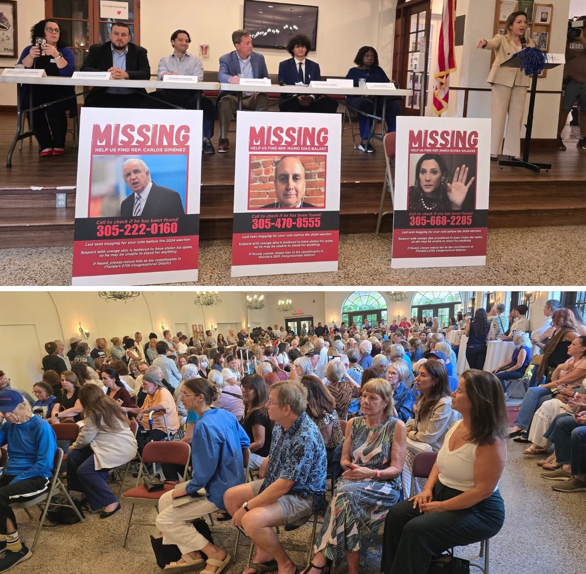 Truthman454's tweet image. #CoralGablesCongregationalChurch No Shows: Carlos A. Gimenez, María Elvira Salazar, Mario Diaz-Balart. #Cowards #DeportMuskrat