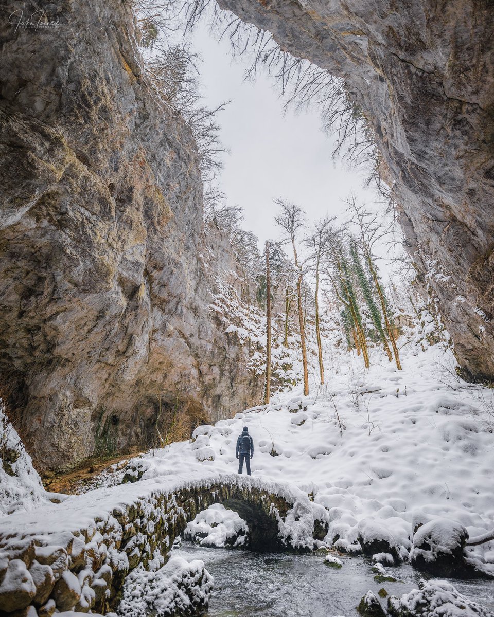 Snow-covered Rakov Škocjan. #slovenia #landscape #cave #karst #rakovskocjan #snow #winter #river