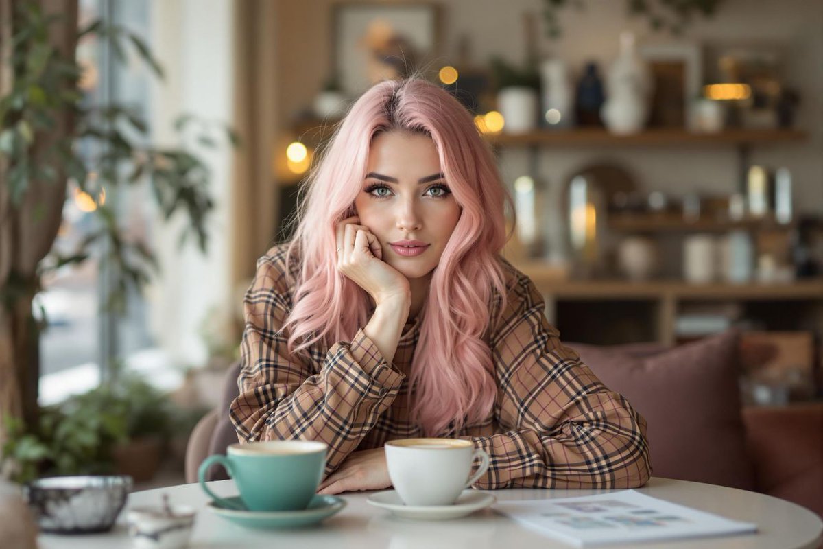 1000xcat's tweet photo. The initial photo was generated using flux pro ultra

Prompt: 25 year old pink hair influencer sitting at a coffee table facing the camera

Note: I like to set a seed a seed so I can keep the same character and make changes to the scene if I like https://t.co/YfUjzyfbVH