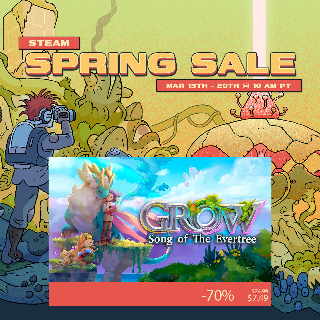 A world of wonder awaits in Grow: Song of the Evertree—now 70% off during the Steam Spring Sale! 

Shape your own paradise and bring nature back to life! 505.games/GrowXSpring25