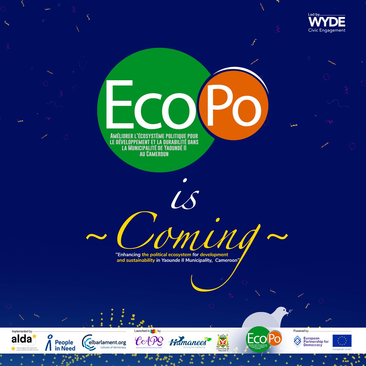 Qui soutient #EcoPô ?

🚀 Lancé au 🇨🇲 par : @CAPS &amp; <a href="/humaneesCMR/">Humanees</a>  avec l’appui de la Mairie de Yaoundé II

💪 Piloté par :  #WYDECivicEngagement

⚙ Mis en œuvre par : <a href="/ALDAeurope/">alda*</a>  avec <a href="/people_in_need/">People in Need</a>  &amp; @Elbarlament

⚡ Propulsé par : <a href="/UEauCameroun/">L'UE au Cameroun et pour la Guinée équatoriale</a>  &amp; <a href="/EPDeu/">EPD - European Partnership for Democracy</a>