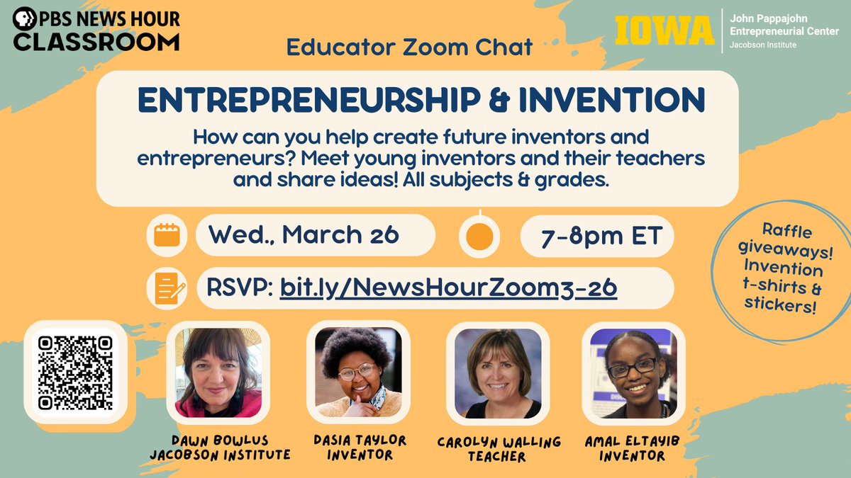 NewsHourExtra's tweet image. EDUCATORS: All subjects &amp;amp; grades welcome!

Co-hosted by PBS @NewsHour Classroom and The Jacobson Institute @iowajpec

Wed. March 26th 7-8pm ET

RSVP: bit.ly/NewsHourZoom3-…

#ngss #scicomm #makered #sschat