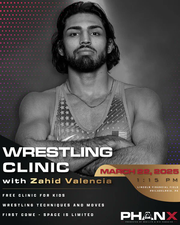 Heading to Philadelphia for @ncaawrestling DI Championships? 

Make sure to check out PHAN-X, presented by <a href="/resilite/">𝙍𝙚𝙨𝙞𝙡𝙞𝙩𝙚</a> and @winwrestlingmag, on March 21 and March 22 for autograph signings, clinics and much more!

MORE INFO -&gt; bit.ly/4iqYOBG

<a href="/CScott60kg/">Coleman Scott</a>  <a href="/z_money_97/">Zahid Valencia</a>