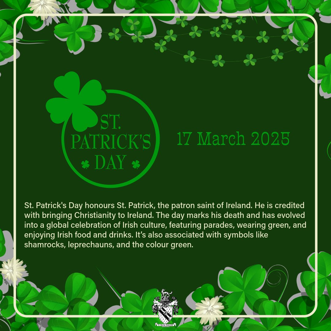 🍀Happy St. Patrick's Day from Borlase! ☘️ Celebrating the luck of the Irish with fun, friendship, and plenty of green! Wishing everyone a joyful and festive day! 

#StPatricksDay2025 #SchoolCelebration #LuckyToBeHere