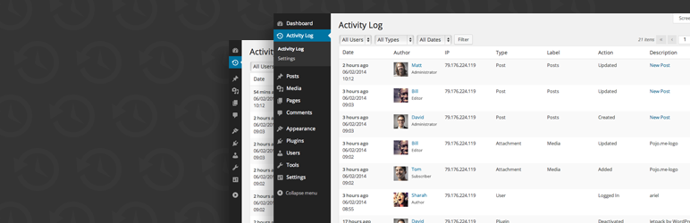 knackng's tweet photo. WordPress Plugin of the day.

Track user activity easily. Discover who does what on your website and perform a comprehensive security audit for peace of mind.

https://t.co/aNgtGtyEWm https://t.co/iNa3rRjsoI