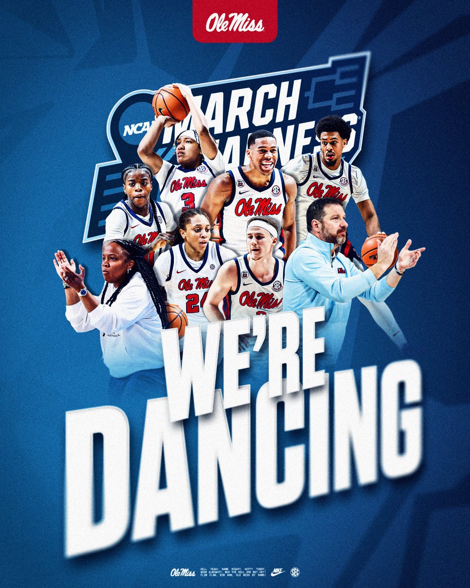 It's a new era of Ole Miss Hoops!

For the first time in school history, both <a href="/OleMissMBB/">Ole Miss Men’s Basketball</a> and <a href="/OleMissWBB/">Ole Miss Women's BB</a> are in the NCAA Tournament!