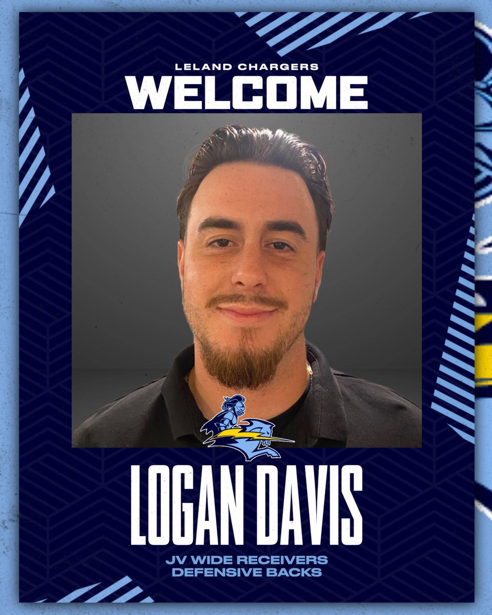 LelandHSFB's tweet photo. Join us in welcoming Coach Logan Davis

#WinningKnowsEverything #PRICE #ChargedUp
#LelandChargers https://t.co/bFBjDwy3DA