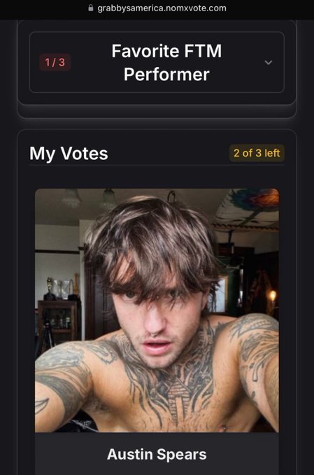 ?Last chances to vote! Favorite FTM for the @Grabbys ! First year there is an FTM category for this award