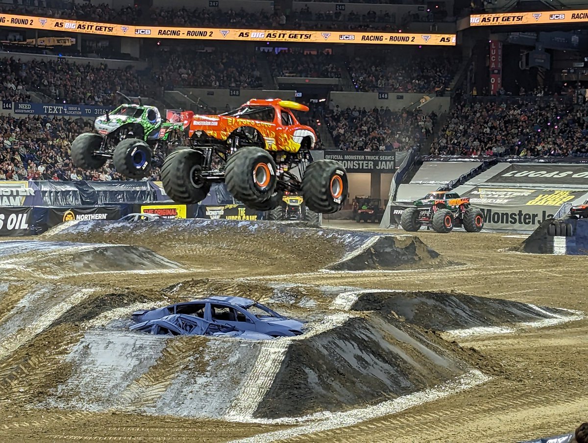 TEACHwithMrsM's tweet photo. Standing on my soapbox:
Building relationships matters! I have a student and family who enjoy monster trucks. They bought us tickets to Monster Jam today. I learned about the student/family's connection to MJ with 2x10s and Me Boxes. I learned about myself today that I like MJ! https://t.co/G8zY5iyL90