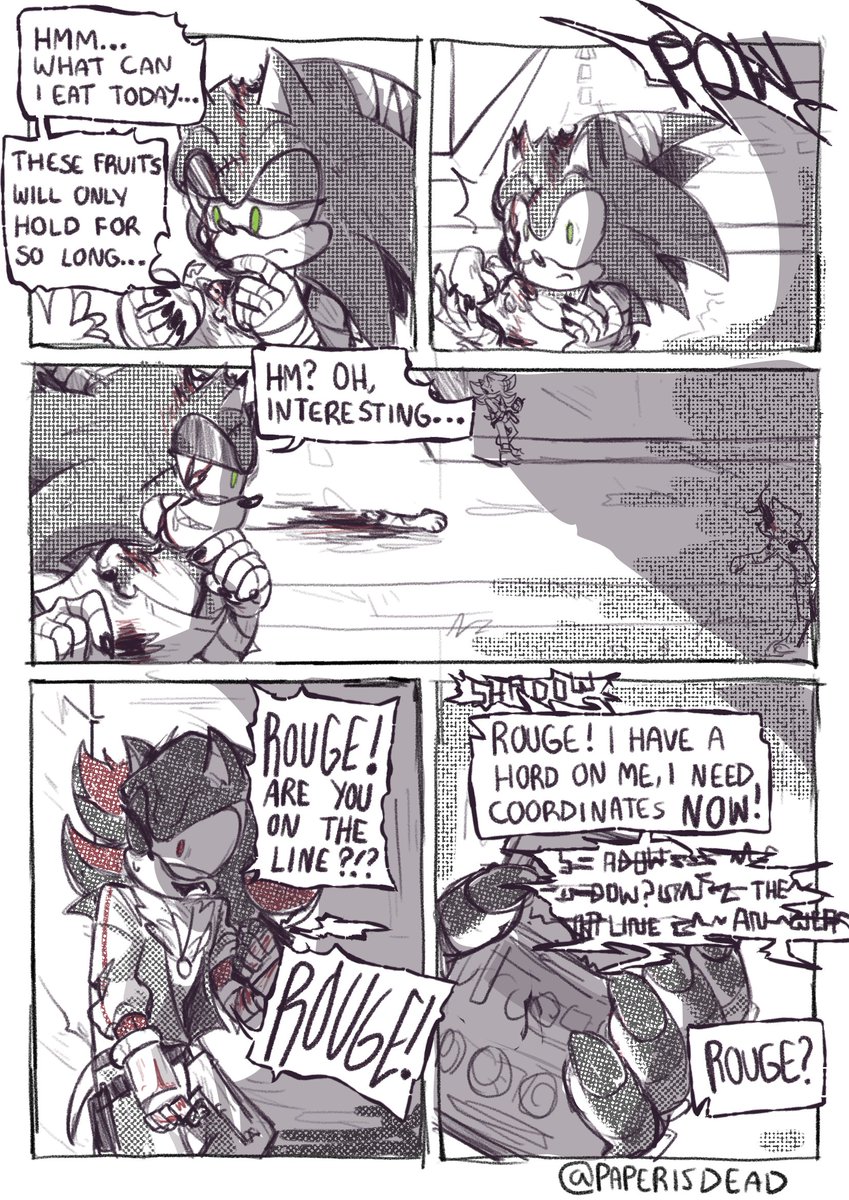 PaperIsMoved's tweet photo. Sonadow zombie au comic 1/? #sonadow #sonadowau https://t.co/96NUOXH4SS