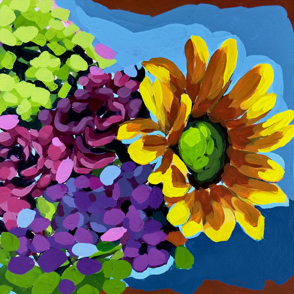 The red sunflower represents something profound: Hope that doesn't conform but transforms. Hope that persists and doesn’t give up.
#sunflowerpainting #redsunflower #hopestories #sunflowerart