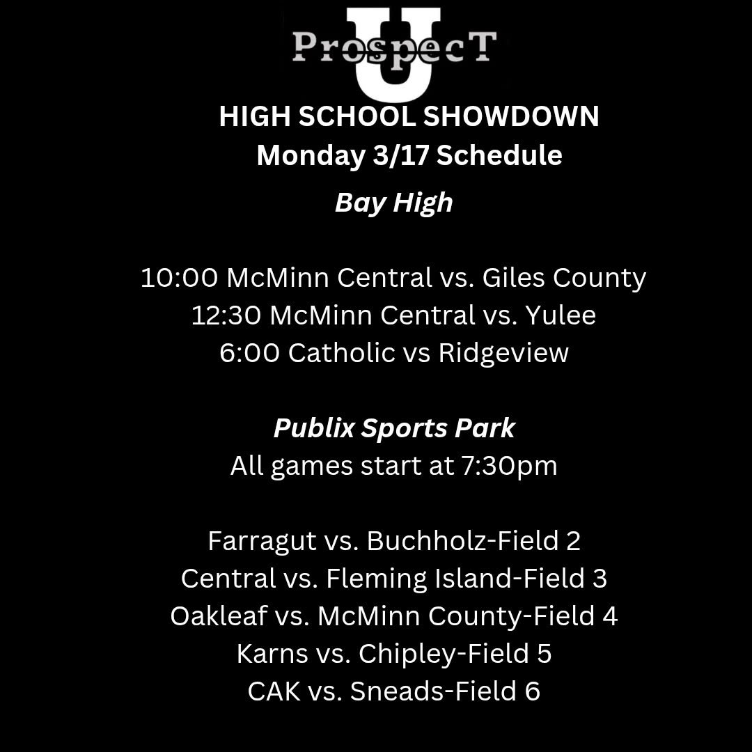Monday’s Tournament Schedule ⬇️