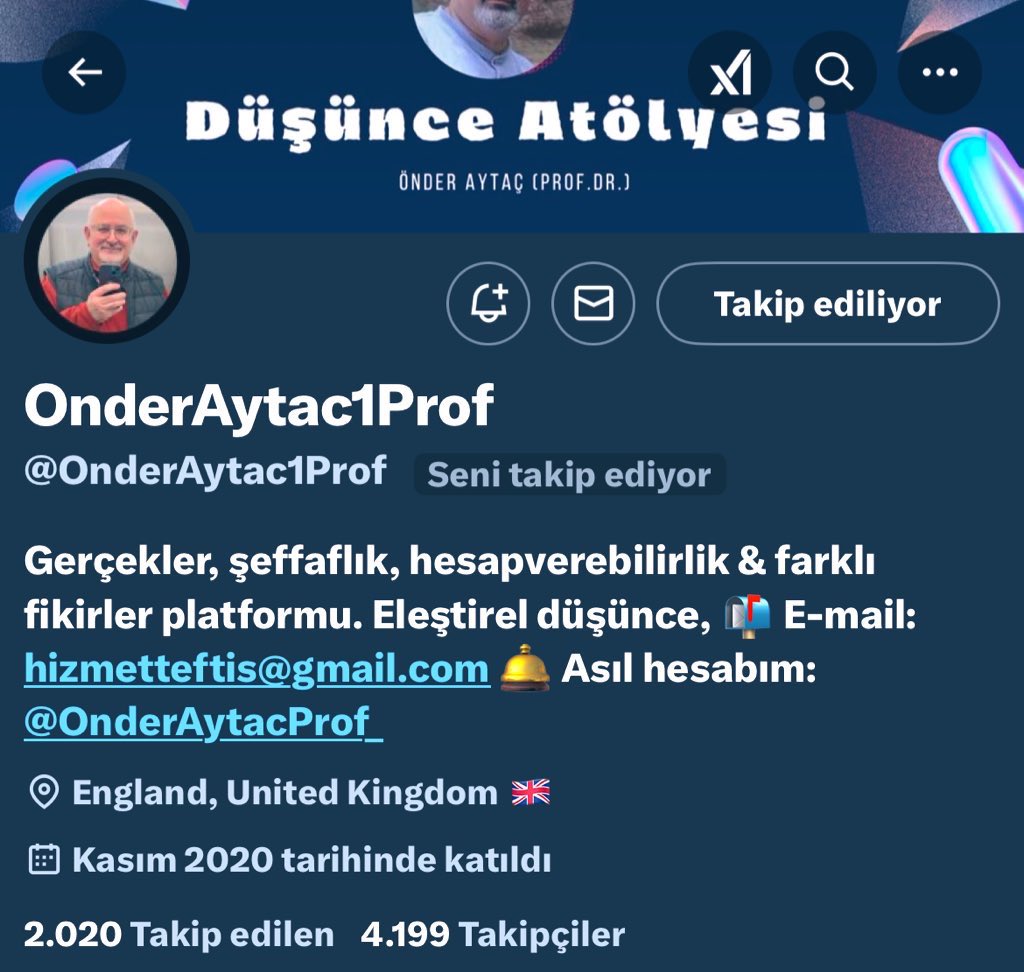 ÖNEMLİ NOT
-
Bu twitter hesabımın da Türkiye’den okunmasını engellediler.
-
Ben de en çok takipçili iki twitter hesabım üzerinden yazmaya devam edeceğim.
-
ASIL HESAP:  @OnderAytacProf_  
YEDEK HESAP: <a href="/OnderAytac1Prof/">OnderAytac1Prof</a> 
-
Takip eder misiniz? ARO. Çok teşekkürler.
-