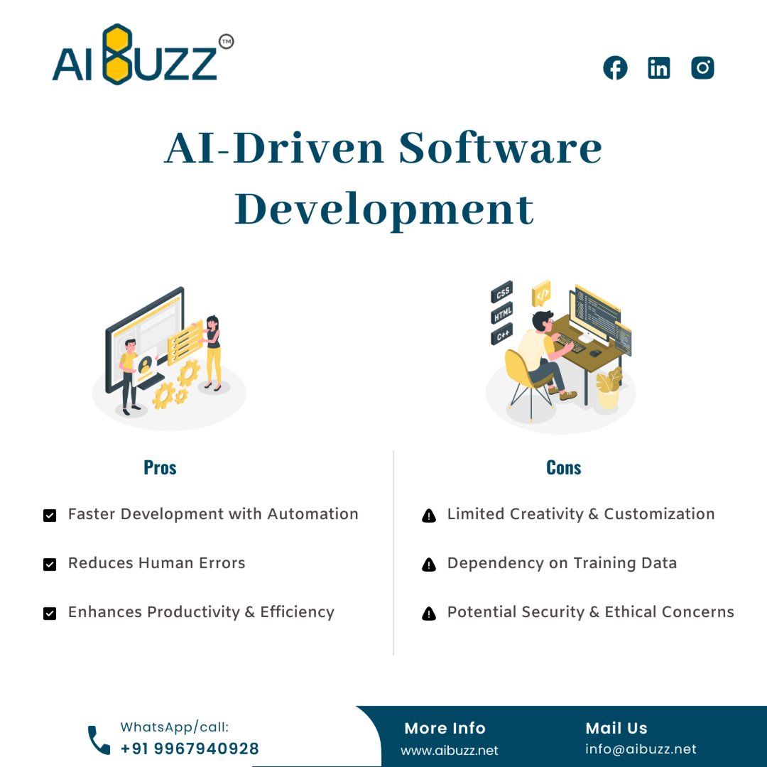 aibuzz_tech's tweet image. AI vs. Traditional Programming: The battle of innovation! ⚔️ Will AI-generated code redefine software development, or does classic coding still reign supreme?
Contact:- 919967940928
Visit:- aibuzz.net
Mail us:- info@aibuzz.net
#AIvsCoding #TechRevolution