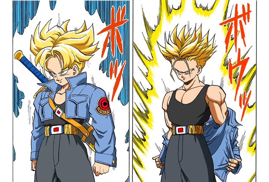 dbs_10_10's tweet image. Why did trunk’s ssj hair style change at the end of the cell saga?