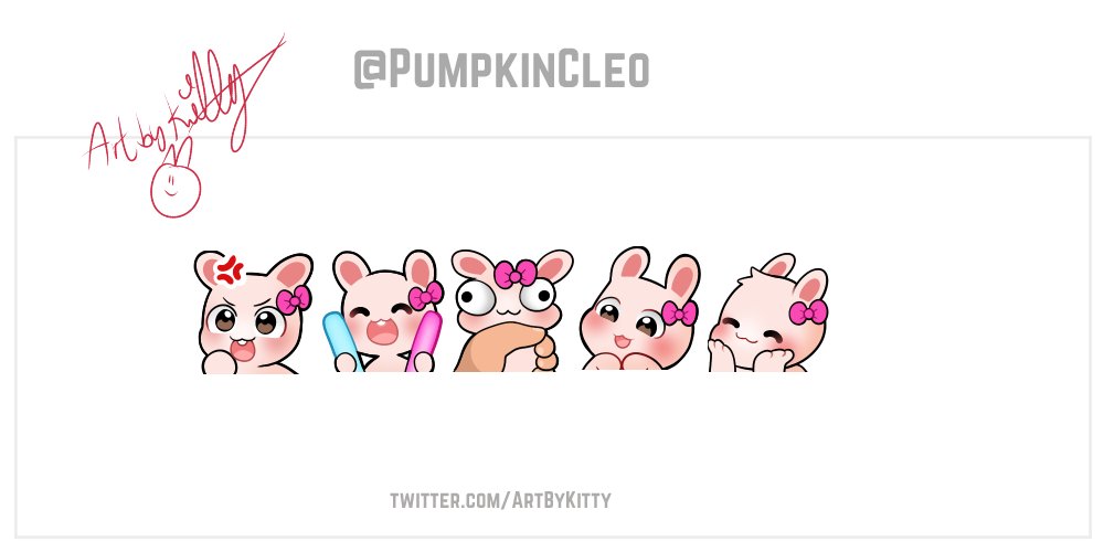 ArtByKitty's tweet photo. Cutest Bunny follower emotes done for @PumpkinCleo  !! Thank you  so much for ordering from me again!  🥹❤️ https://t.co/ppoiWTPQPH