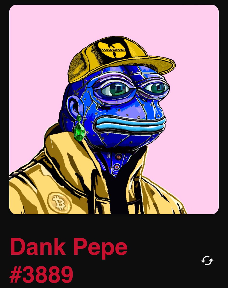 🐸💹🧲 (@t1crypto_tips) on Twitter photo Alright guys, to support the community I also do a <a href="/Dank_Pepes/">Dank Pepes</a> giveaway on the $BASED L1. 🐸
All you have to do is :
🐸 Follow me , <a href="/Dank_Pepes/">Dank Pepes</a> and <a href="/nachonft_xyz/">Nacho NFT</a>
🐸 Like retweet and leave a comment .
🐸 24 hours from now ⏰
Dank Pepe
3889 Alright guys, to support the community I also do a <a href="/Dank_Pepes/">Dank Pepes</a> giveaway on the $BASED L1. 🐸
All you have to do is :
🐸 Follow me , <a href="/Dank_Pepes/">Dank Pepes</a> and <a href="/nachonft_xyz/">Nacho NFT</a>
🐸 Like retweet and leave a comment .
🐸 24 hours from now ⏰
Dank Pepe
3889
