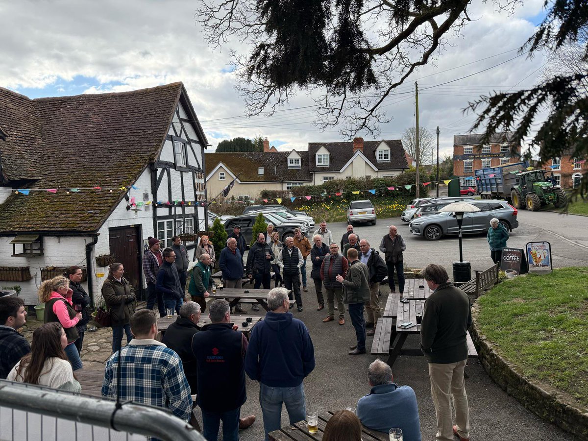 _RobbieMoore's tweet photo. Quite understandably - there is a huge amount of anger, frustration and disbelief within the agricultural sector at the rate in which this vindictive Labour government continues to attack our farming community. 

I heard this loud and clear when meeting farmers in Inkberrow, Worcestershire this weekend. 

Huge thanks to all who gave up their time to meet with me. 

As your Shadow Farming Minister - I will fight tooth and nail to ensure this Labour government listens - and changes course. 

I fear for our many family farming businesses, UK food production and our domestic food security - if they don’t.