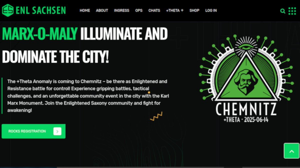 enlsaxonia's tweet photo. 🌐 Marx-o-maly Chemnitz – Event Website now live! 🎉

📲 https://t.co/VMdwNpNgRX

💚 Stay tuned for updates!

Follow us:
🔗 Instagram: https://t.co/OcbHMBMXx8
🔗 Facebook: https://t.co/c25uAYsAse
#MarxOMalyChemnitz #Ingress #ENLSaxonia #StayTuned #Event #Enlightened https://t.co/ApPVxMRP7c