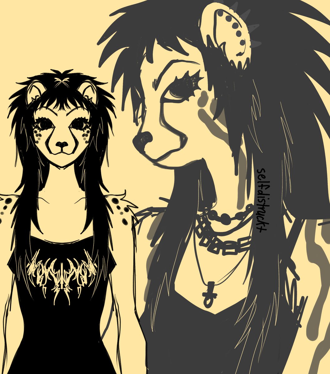 selfdistruckt's tweet image. draft of my cheetah oc... . lol