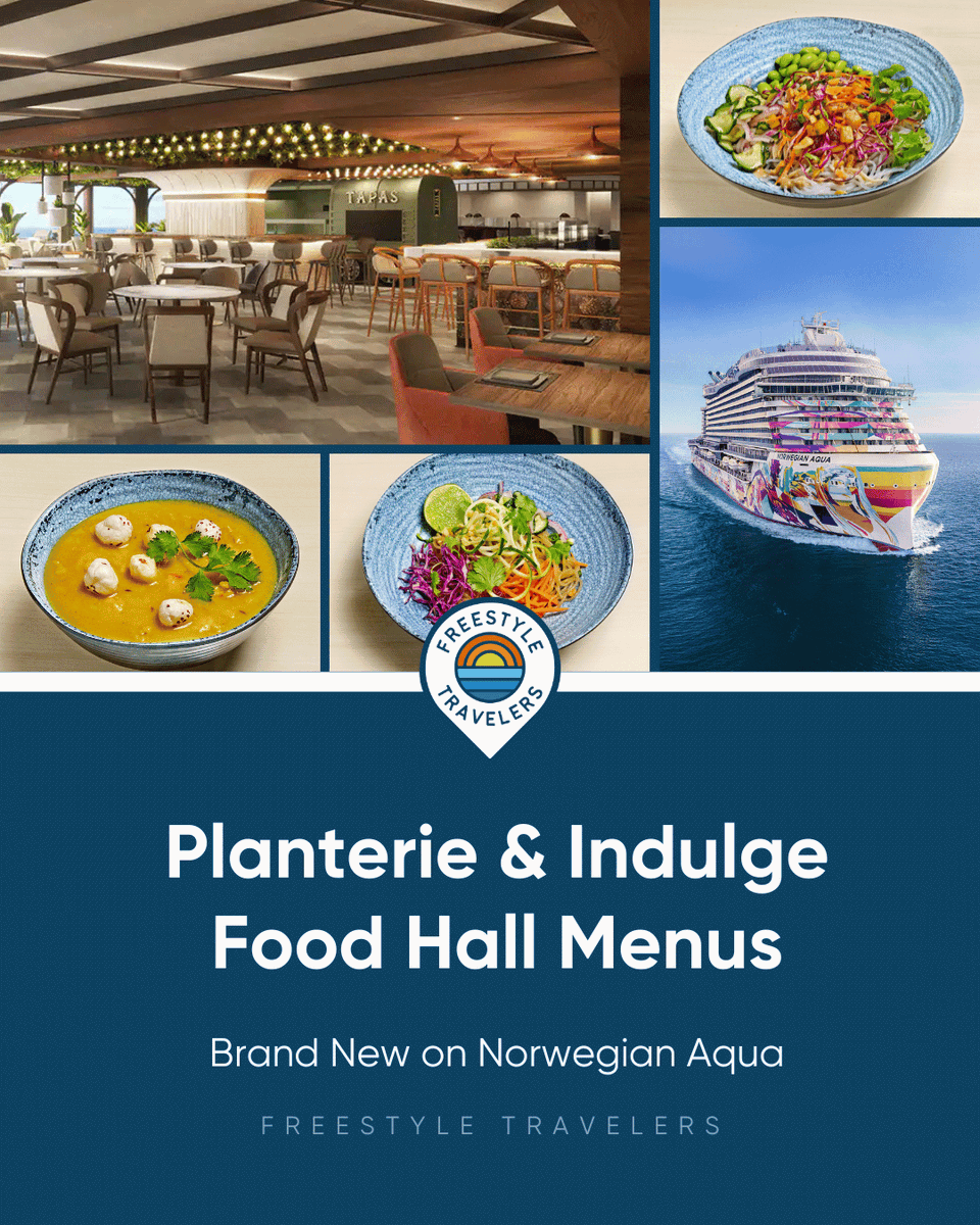 Indulge food hall was one of our favorites on Prima. Can’t wait to try all the new food on Aqua in just 12 days 🛳️ The new menu looks really good. freestyletravelers.com/blog/prima-cla… #norwegianaqua
