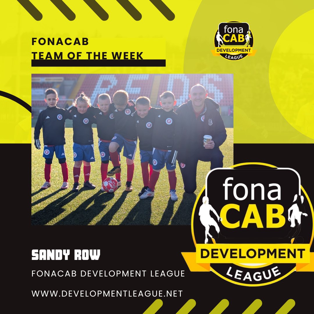 🏆 TEAM OF THE WEEK! 🏆

Huge congratulations to Sandy Row FC for being named the <a href="/Fonacab/">fonacab</a> Team of the Week! 💙⚽ Hard work, passion, and teamwork paying off—well deserved! 👏

#SandyRowFC