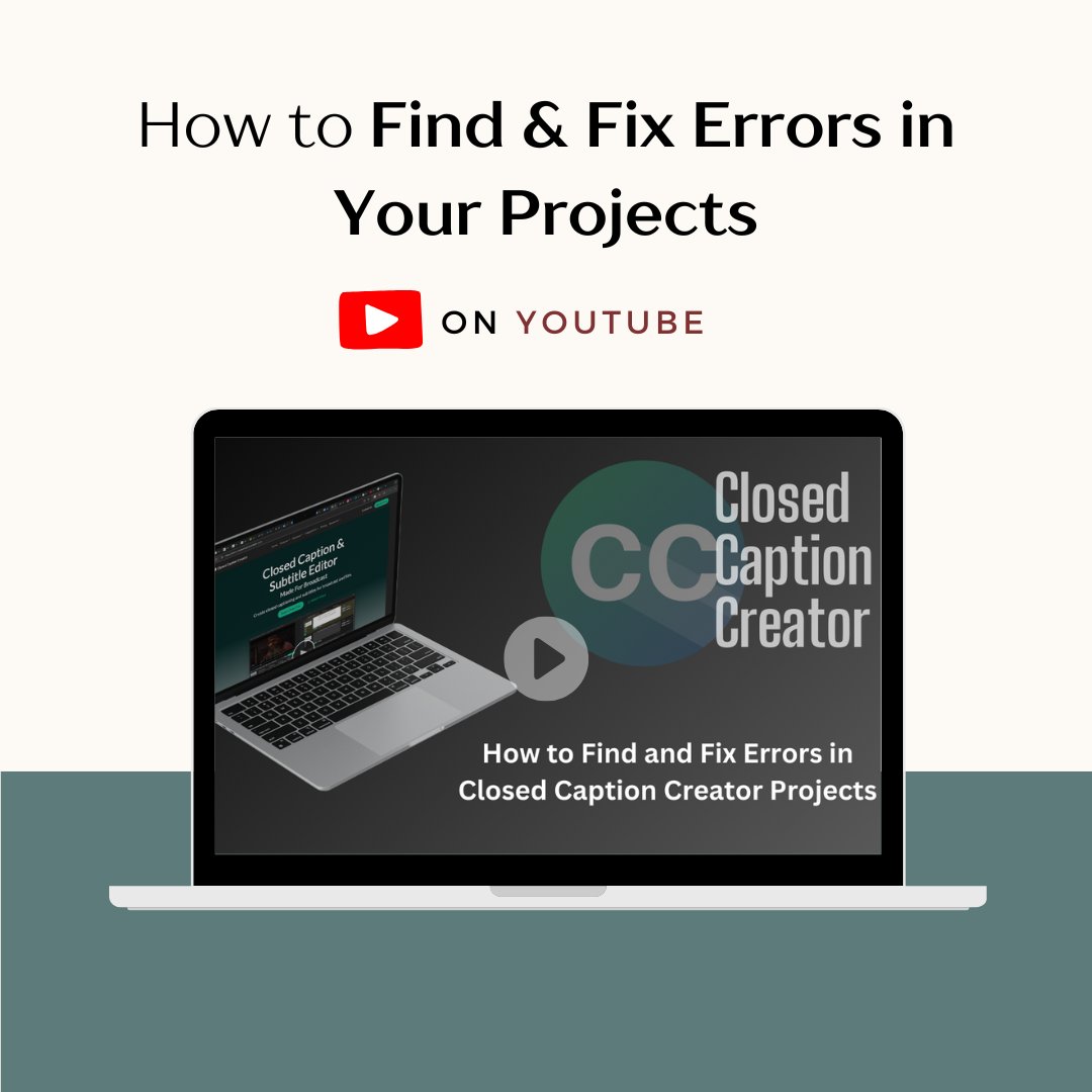 CCCreatorApp's tweet image. Fix caption errors like a pro by learning how to spot & correct mistakes with Closed Caption Creator’s Error Detection tool!
Watch now: youtu.be/Yl80BUxplDE?si…
#ClosedCaptioning #Accessibility #ErrorDetection #ClosedCaptionCreator #Tutorial