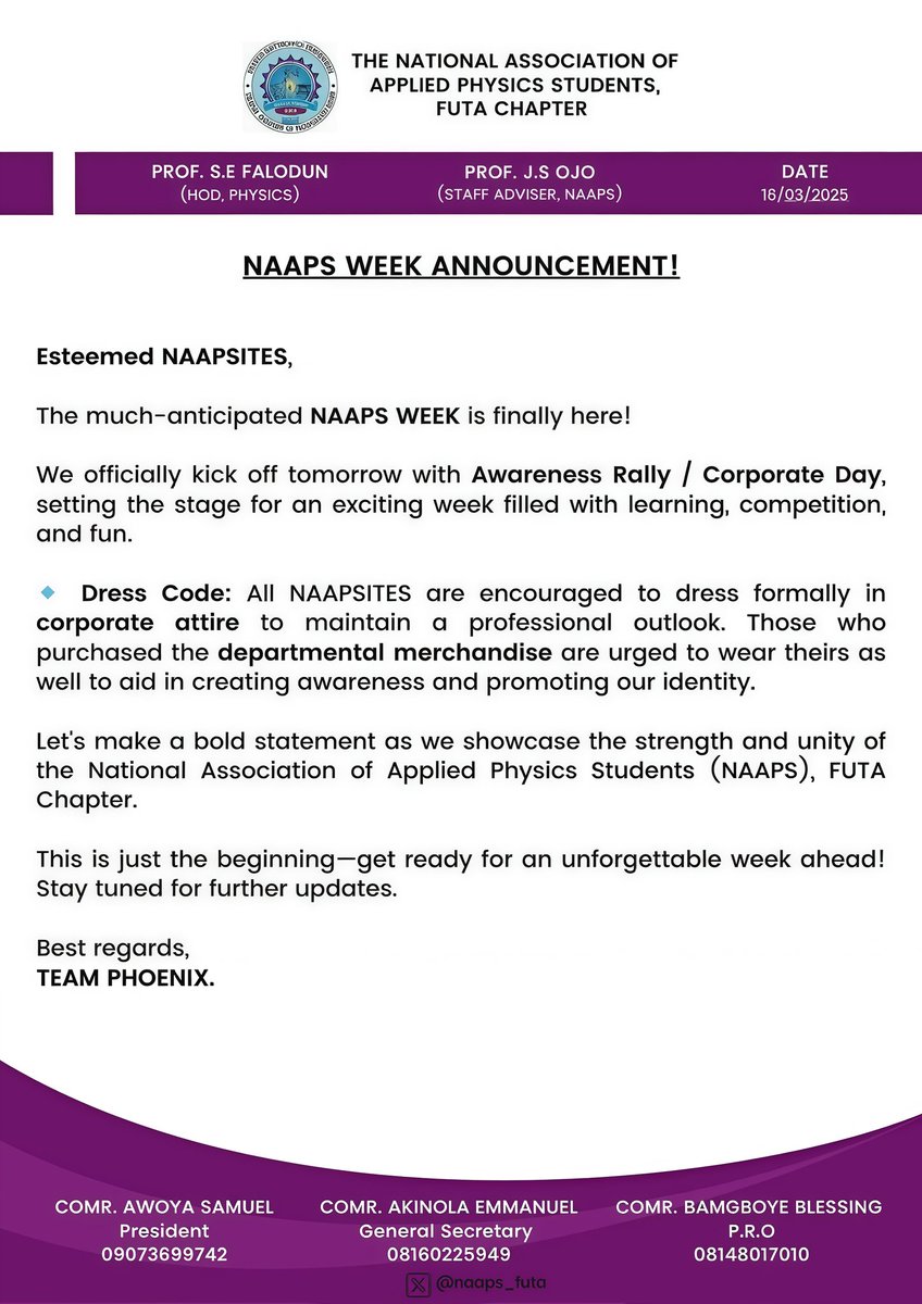 NAAPS FUTA tweet media