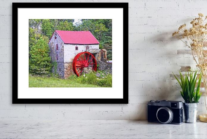 Sandi OReilly @sandioreilly
Old Mill Of Guilford #painted &gt; HERE Get: fineartamerica.com/featured/old-m… #prints &amp; #products 

#gristmill #mill #Guilford #county #oak #ridge #NC #ground #flours #mixes #built 1767 #turbine #red #water #beaver #creek #wheel #quaint #hwy 68 #historic