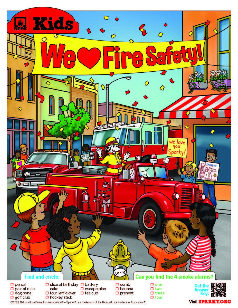 Sparky_Fire_Dog's tweet image. Sparky has a special challenge for you! Can you find all the hidden fire safety items in this hidden picture activity? Try the Sparky’s parade bit.ly/4bJU0Vq
#Sparky74