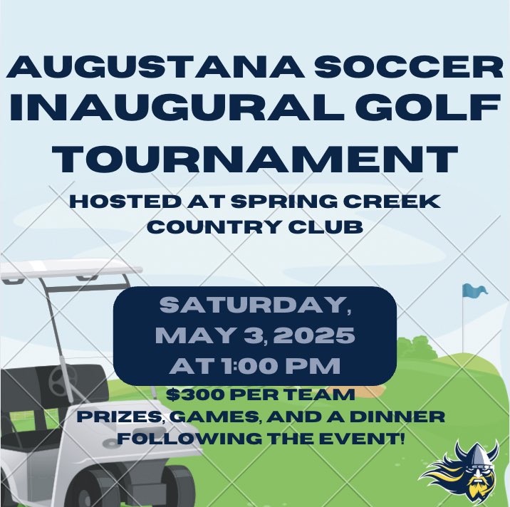 AugieSoccer's tweet photo. The snow is melting and we are looking forward to the Augustana Soccer Inaugural Golf Tournament!! Join us May 3rd for golf, prizes, fun, and a catered meal! For more info and sponsorship options, click the link below!! #KnowYourWhy ⚔️ #BuildingChampions

https://t.co/y11Z8OfPko https://t.co/9t8vZZhNkx