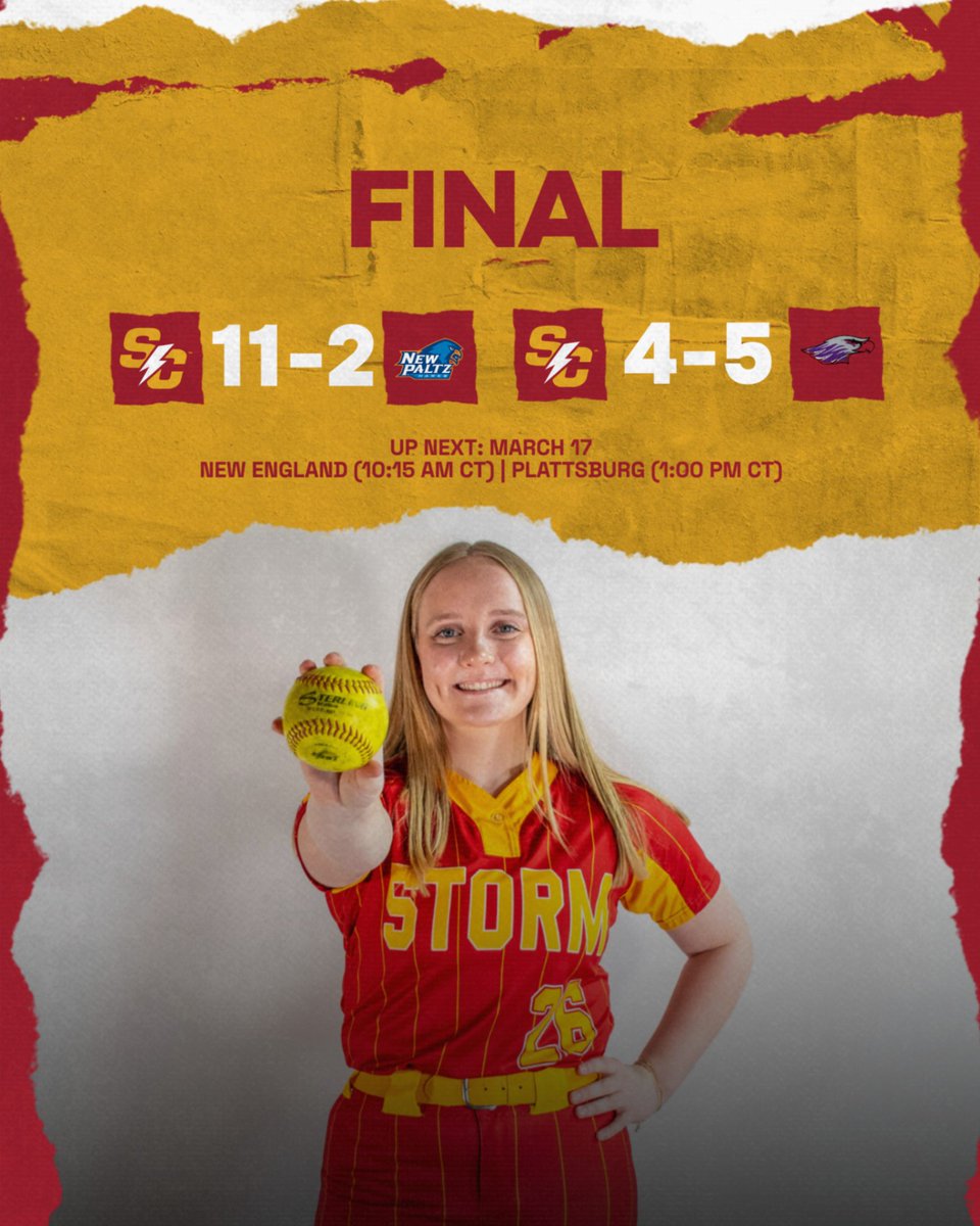 Doubleheader split after day 2️⃣ in Florida

Big 11-2 win over New Paltz to open the day before falling in extras to Wisconsin-Whitewater.

🔗 linktr.ee/simpsonsoftball

#rollriversSB #d3softball