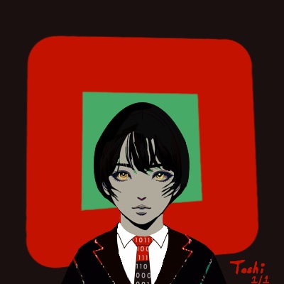 Bitmaptoshi's tweet image. 🔥 Available: Suki of Shadows 1-of-1 pfp stunner! Suki slays in a sleek suit, binary-red tie, and fierce yellow eyes. 
magiceden.io/ordinals/item-…