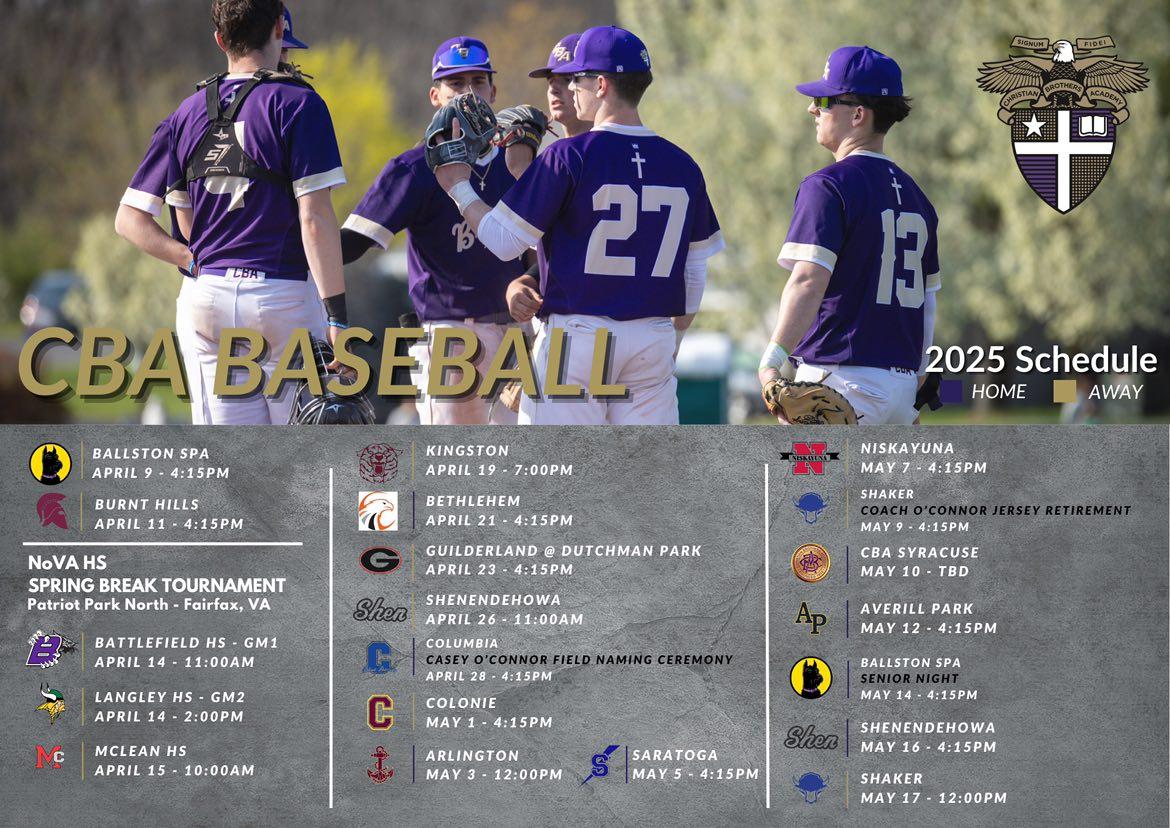 Prep Baseball New York (@prepbaseballny) on Twitter photo HS Preview / Schedule
CBA-Albany ⚾️
HEAD COACH: Nick Davey
LAST YEAR'S RECORD: 9-14
🔑 PLAYERS: '26 Chris McLaughlin, '26 Jackson Cox, '26 Luke Tisenchek, '27 Braden White.
<a href="/BrothersCba/">CBA Brothers Baseball</a> HS Preview / Schedule
CBA-Albany ⚾️
HEAD COACH: Nick Davey
LAST YEAR'S RECORD: 9-14
🔑 PLAYERS: '26 Chris McLaughlin, '26 Jackson Cox, '26 Luke Tisenchek, '27 Braden White.
<a href="/BrothersCba/">CBA Brothers Baseball</a>