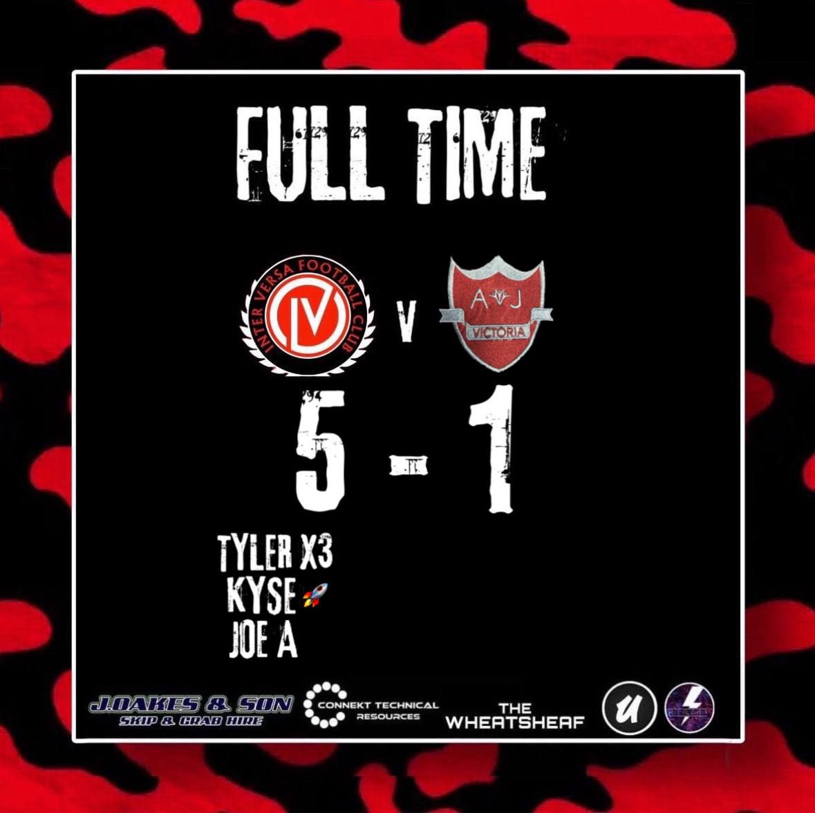 Another top quality performance from the lads today booked us another final ! 

Credit to <a href="/AJVictoriaFC/">AJ Victoria</a> for battling the whole game and we wish Bryan a speedy recovery

Goal scorers 
<a href="/TylerrRobinsonn/">Tyler</a> ⚽️⚽️⚽️
<a href="/Kyse_versa/">Kyse</a> ⚽️ 🚀 
<a href="/josephallen95/">Joseph Allen</a> 

M.O.T.M’s 

Tyler &amp; <a href="/itsNelz_/">Nelz</a> 👑