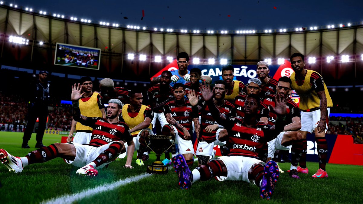 TudodePES's tweet photo. PES 2021 - FLAMENGO CAMPEÃO CARIOCA DE 2025 NO PATCH GOGOSZ 7.8 - 4K
Vídeo Completo: https://t.co/Y6GNFNLFIS
#flamengo #gogoszpatch #patchgogosz #PES2025 https://t.co/RpFNHa8fZd