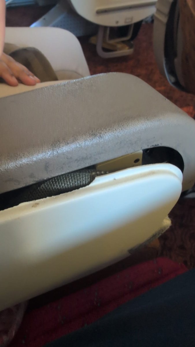 umangrdoshi's tweet photo. @airindia  AI 188/189 using decommissioned planes? No seat cushions, broken handles/tables, non-functional screens, dirty cabin, smelly toilets, seat pushback even failed! Crew was great but helpless. This is unacceptable. At least get the cabins refurbished #Worstflights https://t.co/QmiyXnaQvB