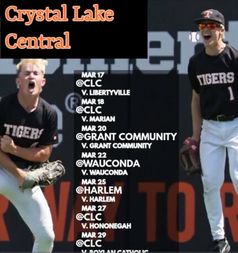 EliWarfel's tweet image. Come out tomorrow to support the 2025 Crystal Lake Central Varsity Tigers at our home opener vs. Libertyville at 4:30pm. Go Tigers! ⚾️🐅 @cltigerbaseball