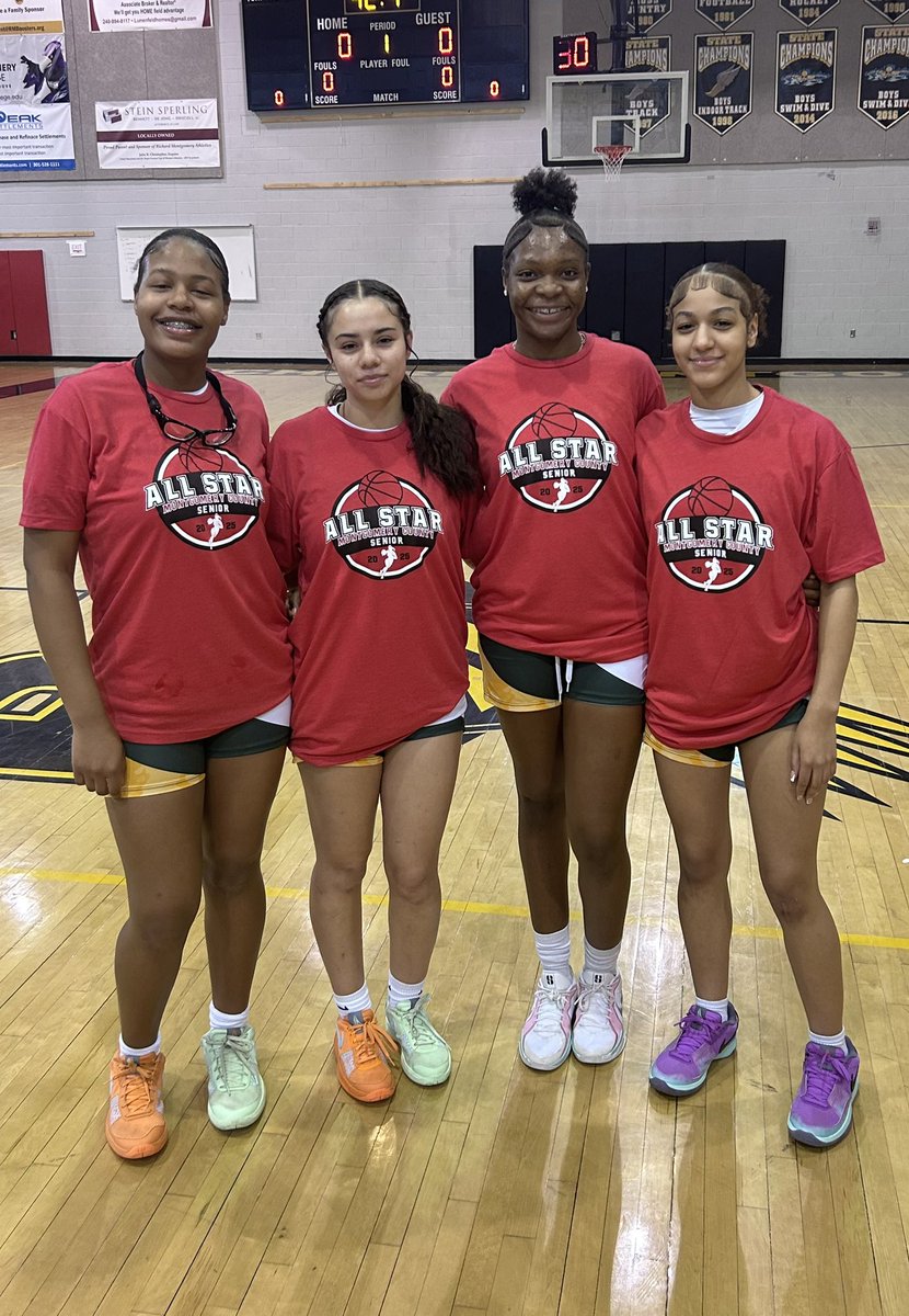 We are super #proud of our 2024 MoCo Senior All-Stars. Brielle, Mina, Danika, and Teagan… You represented the #svgbb family very well. We love you all! #family #moco #allstars #wbb