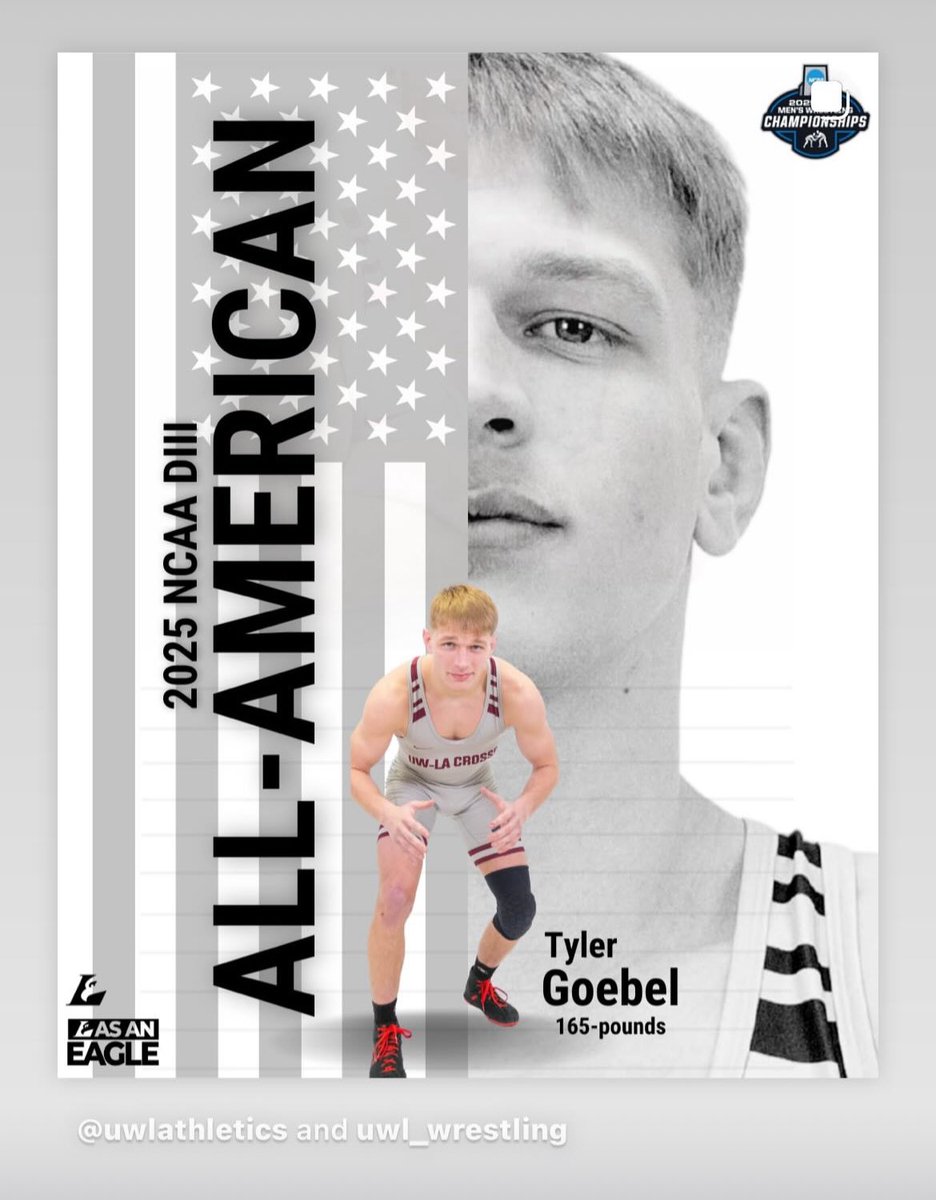 Congratulations UW-La Crosse wrestler Tyler Goebel!!  
Back-to-back years earning All-American!!!