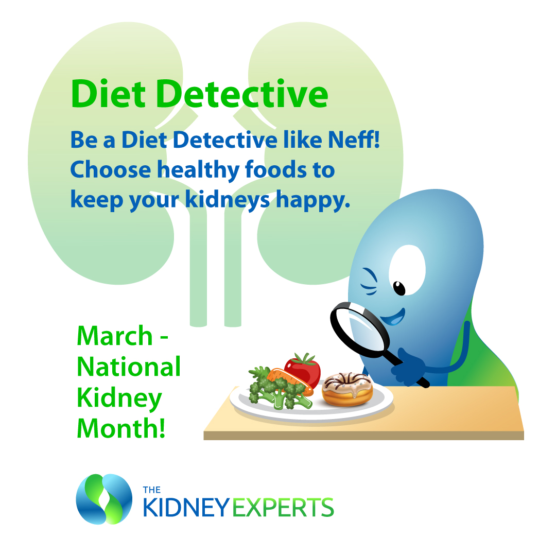 Be a Diet Detective! 🔍 Choose foods low in salt, sugar &amp; processing to keep kidneys happy. Fresh produce, whole grains &amp; lean proteins are kidney-friendly choices! #KidneyMonth #HealthyEating #TKE #MarchIsKidneyMonth