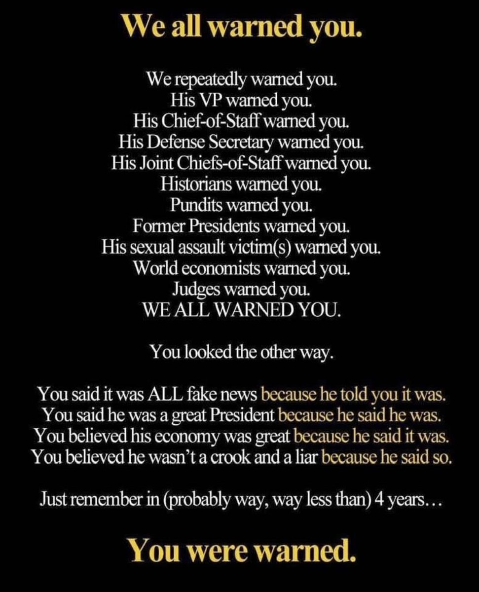 We all warned you.

#ResistTrump