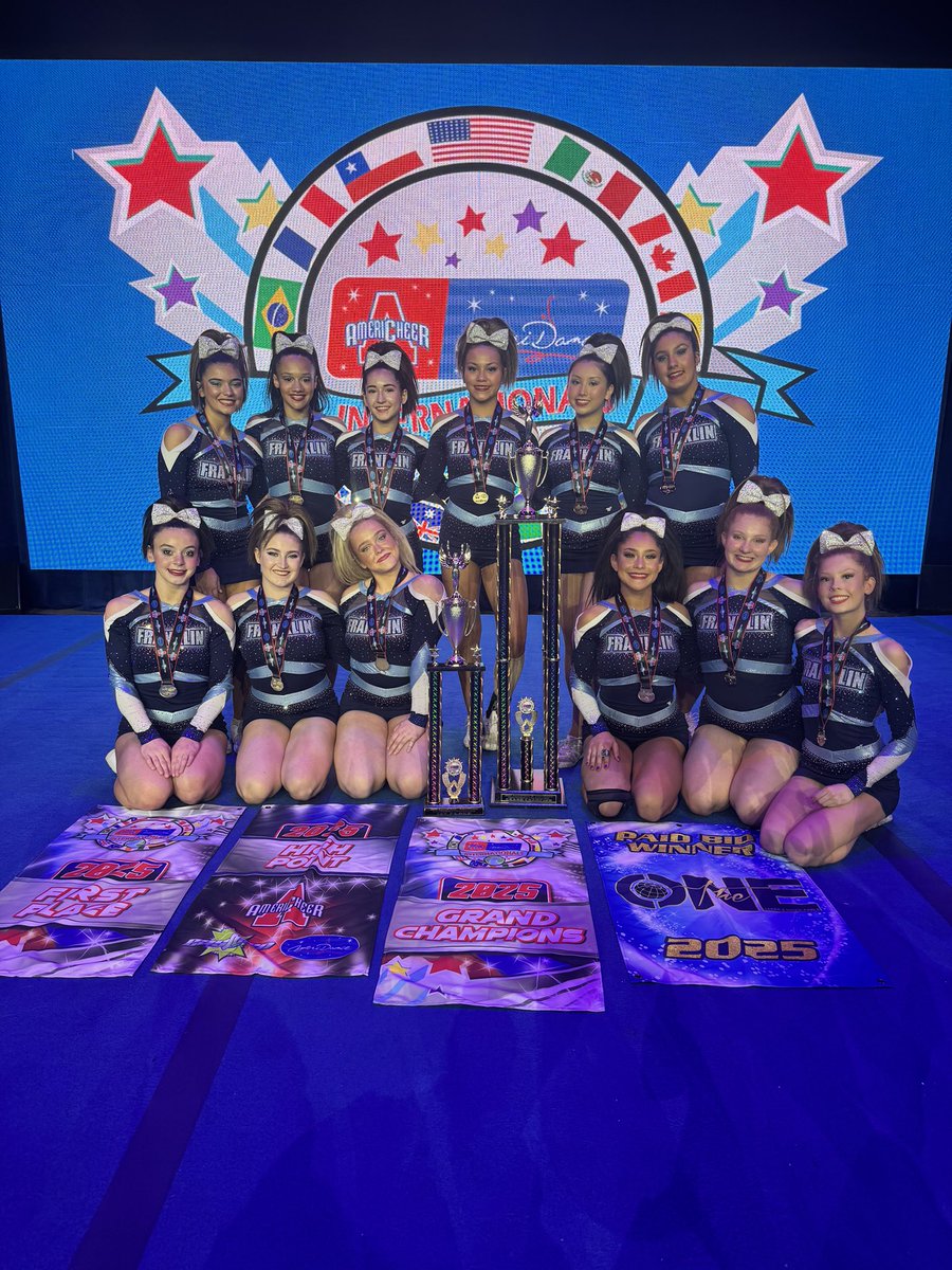 JenEdmundsATC (@fhstrainingroom) on Twitter photo Congratulations to <a href="/FHScheer_/">Franklin Cheerleading</a> on winning the 2025 Grand Champions at the Americheer International Competition in Florida. ๐ฉต
Letโs Go, National Champions!!!!!
<a href="/FHSSports/">FranklinAthletics</a> Congratulations to <a href="/FHScheer_/">Franklin Cheerleading</a> on winning the 2025 Grand Champions at the Americheer International Competition in Florida. ๐ฉต
Letโs Go, National Champions!!!!!
<a href="/FHSSports/">FranklinAthletics</a>